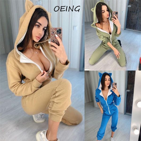 

gym clothing women sportwear sets tracksuit zip up sweat hoodies two piece jumpsuit exercise ladies fitness suits, White;black