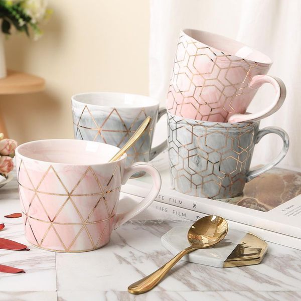 

mugs ceramic coffee cup with lid spoon latte specialized flower tea juice water mug afternoon drinkware creative geometric