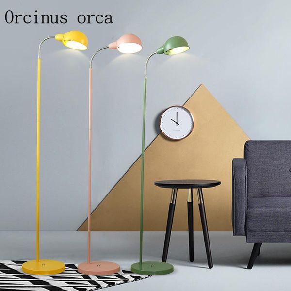 

nordic modern minimalist led color floor lamp living room sofa bedroom study american creative personality vertical lamps