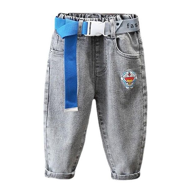 

jeans for kids boys trousers autumn spring fashion casual cartoon baby elastic cute denim long pants children's, Blue
