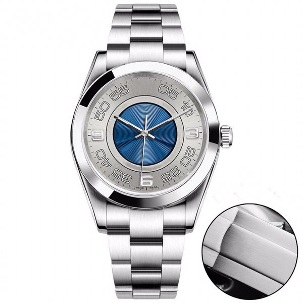 

fashion 2813 men's watch automatic movement watches silver stainless steel strap black dial mens mechanical wristwatches business dress, Slivery;brown