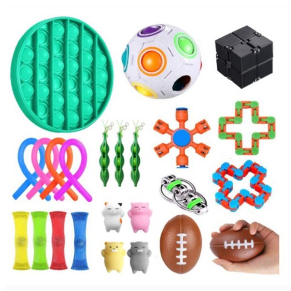 

20-29pcs pack fidget sensory toy set stress relief toys autism anxiety relief stress pop bubble fidget toys for kids adults