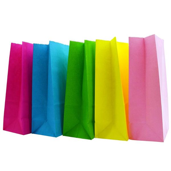 

gift wrap kraft paper bags solid color wedding party favor treat candy buffet bag/envelope 9*6*18cm