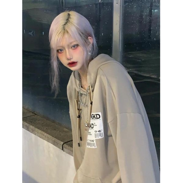 

women's hoodies & sweatshirts autumn and winter chic sweatshirt thin print long sleeve fashion hooded oversize en*, Black