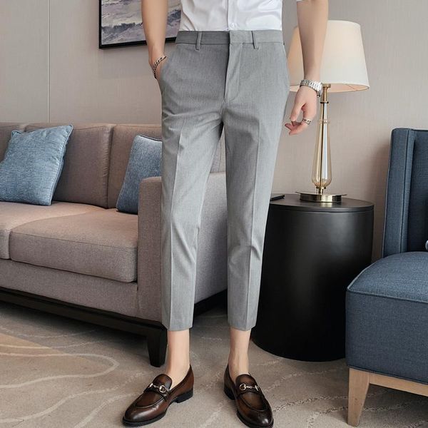 

men's suits & blazers british style summer thin dress pants men clothing fashion business formal wear slim fit casual stretched office, White;black