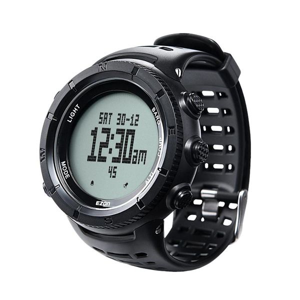 

wristwatches professional climbing hiking altimeter barometer compass men digital sports watch ezon h001h13 waterproof 50m, Slivery;brown