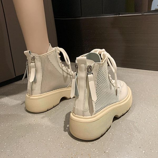 

boots women's sneakers fashion shoes ankle platform round toe combat, Black