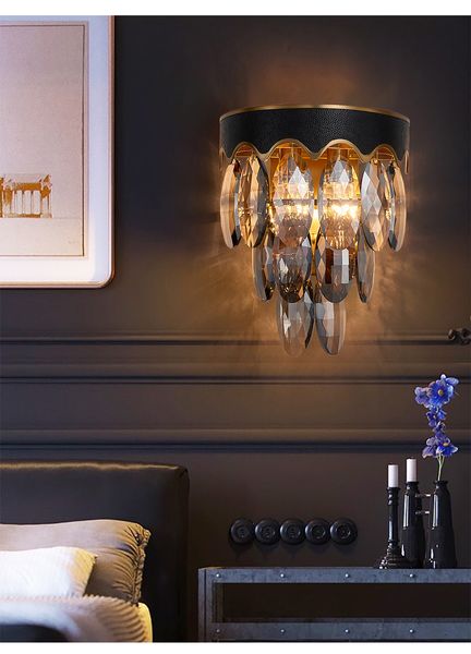 

modern walll lamp design gold decorative furniture bedside lighting switch control youlaike 67149 e14 led bulbs metal, crystal