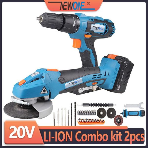 

electric angel grinder and cordless impact drill/screwdriver kit with lithium battery power tool sets