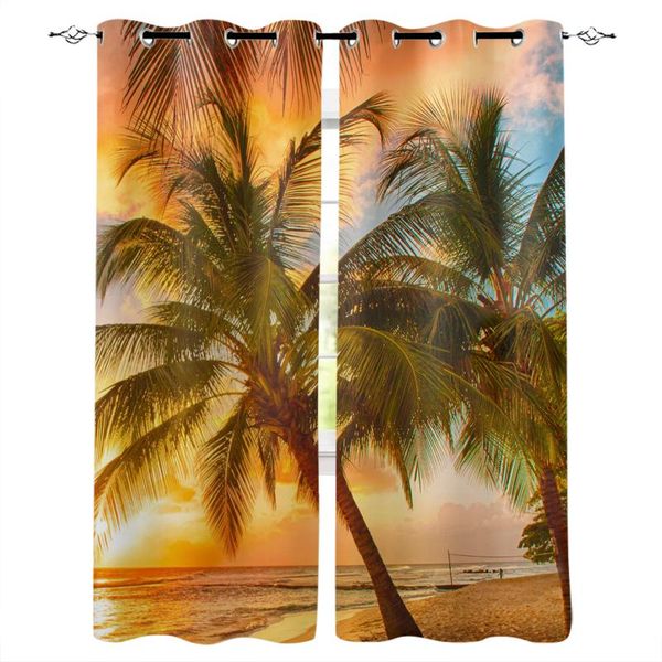 

curtain & drapes coconut beach at dusk curtains for kids boy girl bedroom living room custom drape kitchen window door