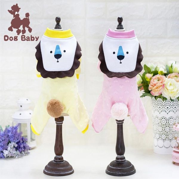 

dog apparel pet clothes autumn and winter little lion four legged cotton padded