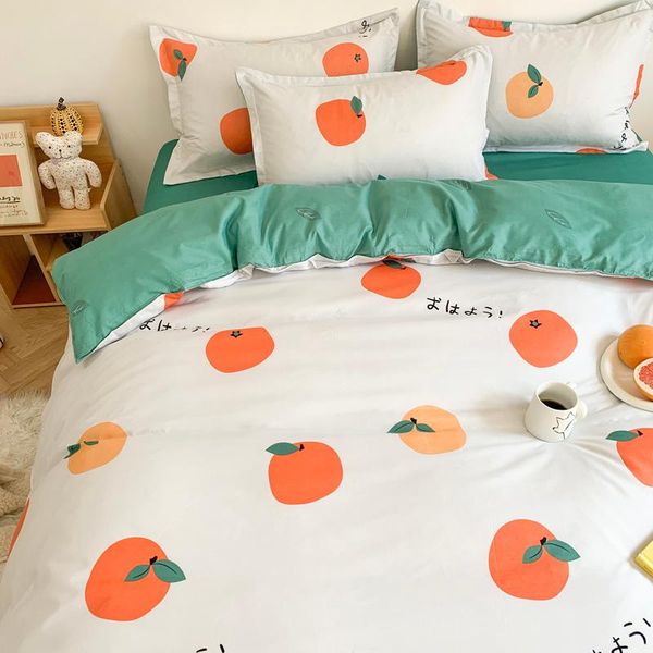 

bedding sets style orange orchard set cotton bed linen sheet cover 240x220 single double  king quilt covers