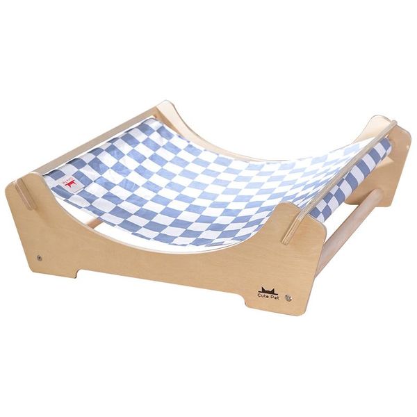

fashion wooden cat hammock cute pet platform soft fleece cotton hamster jump bed small dog hanging cushion cw146 kennels & pens