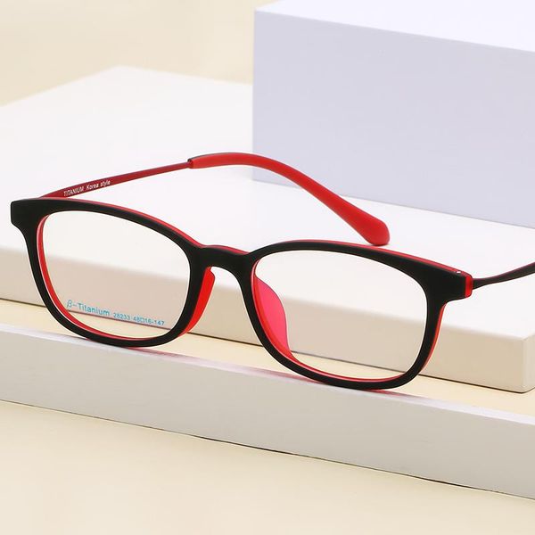 

fashion sunglasses frames optical glasses 28233 women ultralight pure titanium frame transparent square small face prescription lenses, Black