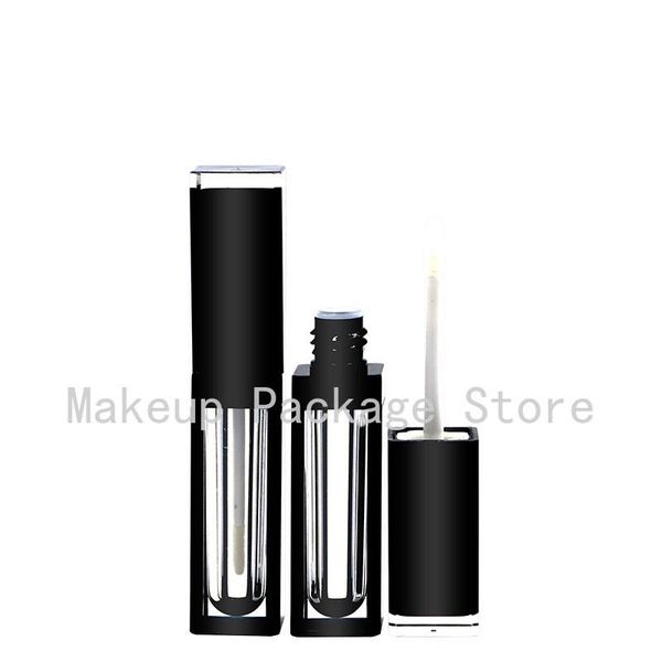 

storage bottles & jars 4ml 10/25/50pcs empty clear square lip gloss tube abs glaze bottle refillable black lid portable lipgloss container p