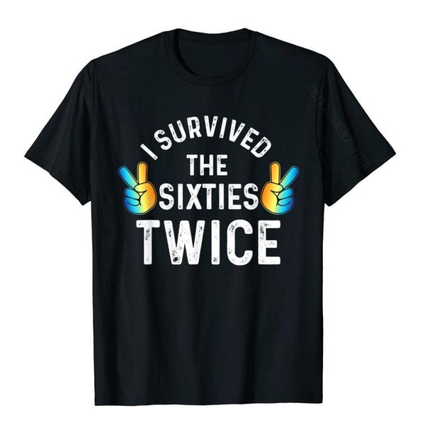 

men's t-shirts i survived the sixties twice t-shirt cotton custom t shirt designer mens tshirts normal, White;black