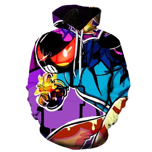 

new fall 3d sweater friday night funkin whitty print hoodie, Black