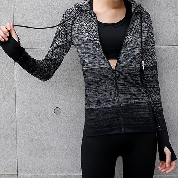 

sportswear woman zipper 2021 gym tracksuit women's sports coat yoga shirt jacket with long sleeves fitness outfit