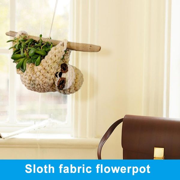 

planters & pots cute plant basket sloth woven decorative hanging flower pot storage organizer for home decor est
