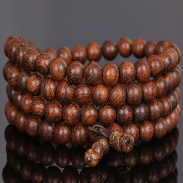 

charm bracelets 108 tibetan buddhist mala tiger wood handmade buddha prayer bead bracelet for meditation women men jewelry, Golden;silver