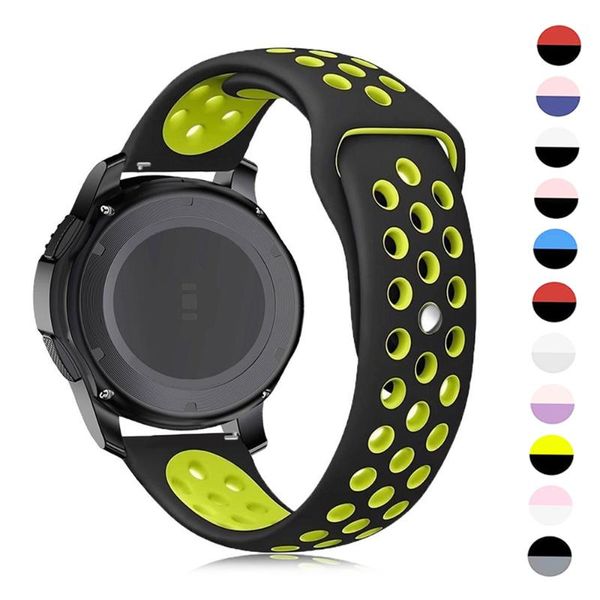 

watch bands 20mm/22mm band for samsung galaxy 3 41/46/42mm/active 2/gear s3 frontier silicone bracelet huawei gt/2/2e/pro strap, Black;brown