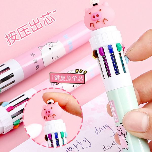 

multi-color student ball point pen prs type 10 6 in one creative stationery, Blue;orange