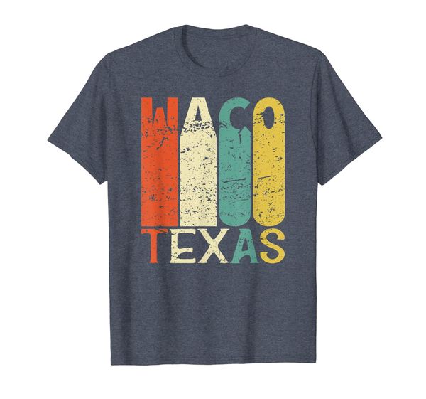 

retro waco t-shirt residents state texas, White;black