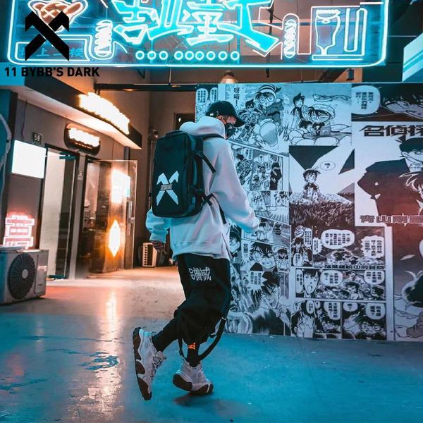 

backpack 11 bybb's dark hip hop unique waterproof men multi-function portable school computer shoulder bags with raincoat unisex