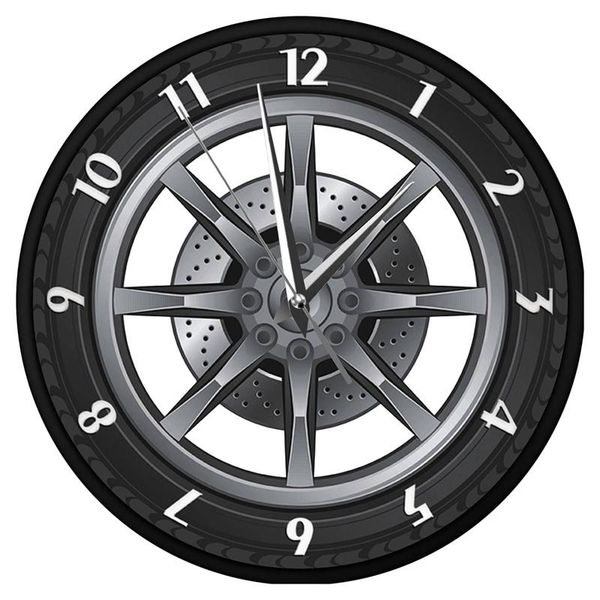 

wall clocks car service repair garage owner tire wheel custom auto clock watch
