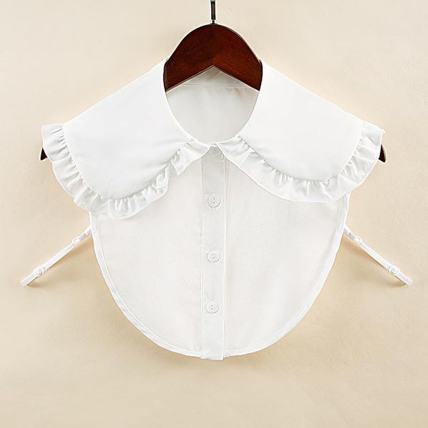 

bow ties vintage lapel fake collar for women shirt white false collars woman removable detachable faux col lady dress decor, Black;gray