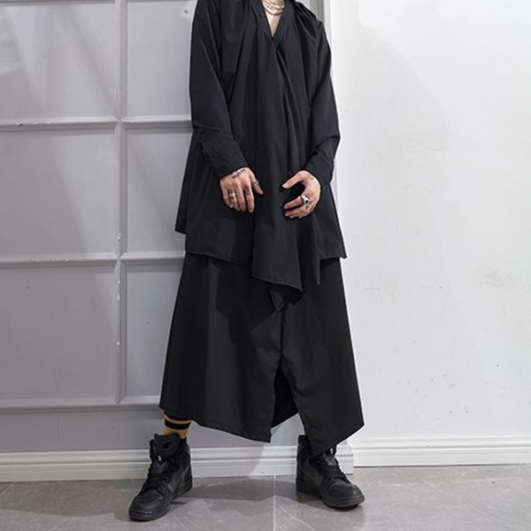 

men's pants japanese black irregular design skirt for men and women