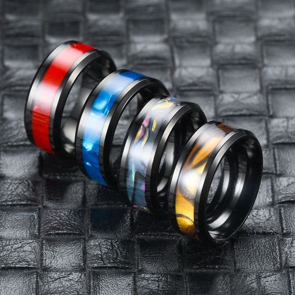 

fashion stainless steel shell ring band finger enamel rings for women men jewelry will and sandy, Silver