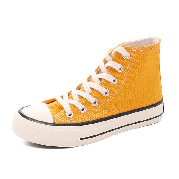 

dress shoes classic women canvas high flats vulcanized female casual lace-up sneakers ho36, Black