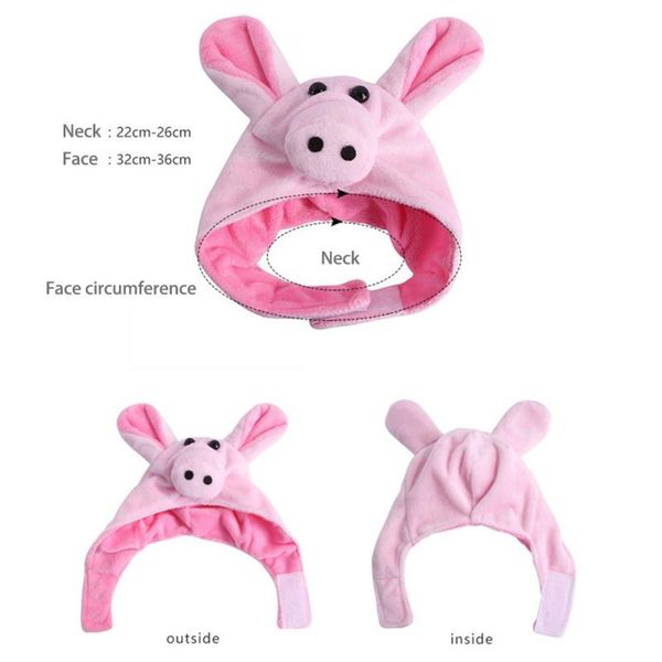 

cute pet halloween festival dress up pink piggy hat accessories dogs hats pets funny costume supplies #2 cat costumes