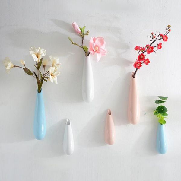 

vases ceramic wall mounted water drop hanging vase home decorations flowers