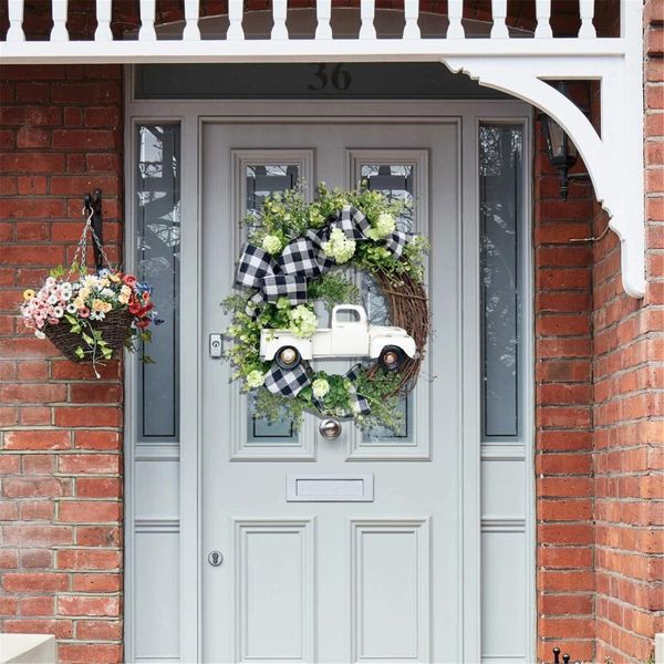 

decorative objects & figurines summer farmhouse truck wreath latest way to welcome front door decor round hanging sign reme889