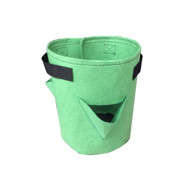 

planters & pots multi-port strawberry planting bag 3 plant bags felt cloth vanilla color pocket vertical garden seedling
