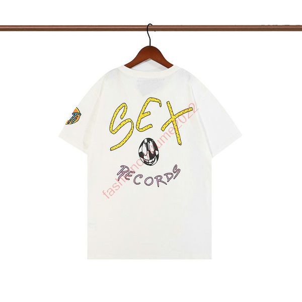 

women mens records t shirt fashion letter casual male clothing luxury street designer crewneck shorts sleeve hip hop man womens clothes tee, White;black