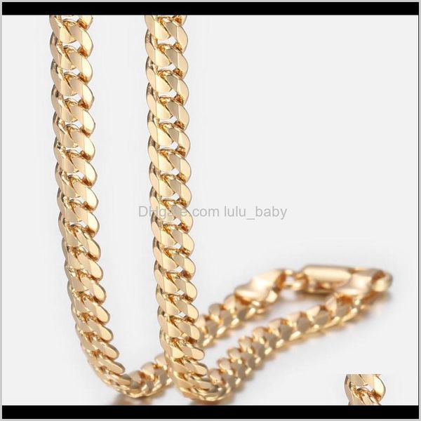 Цепи ожерелья подвески ювелирные украшения Mens Mens Cuban Link Золото -наполненное цепным ожерельем для мужчин Хипхоп Оптовые украшения 4,5 мм 50 см.