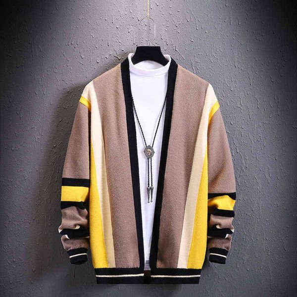 

men's jackets 2021 autumn winter cardigan korean version leisure quality sweater middle youth coat men's wear, Black;brown