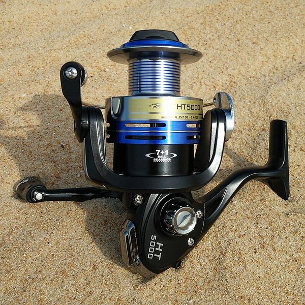 

baitcasting reels ht3000 spinning fishing reel metal spool fish blue color bb 7+1 ratio 4.9:1