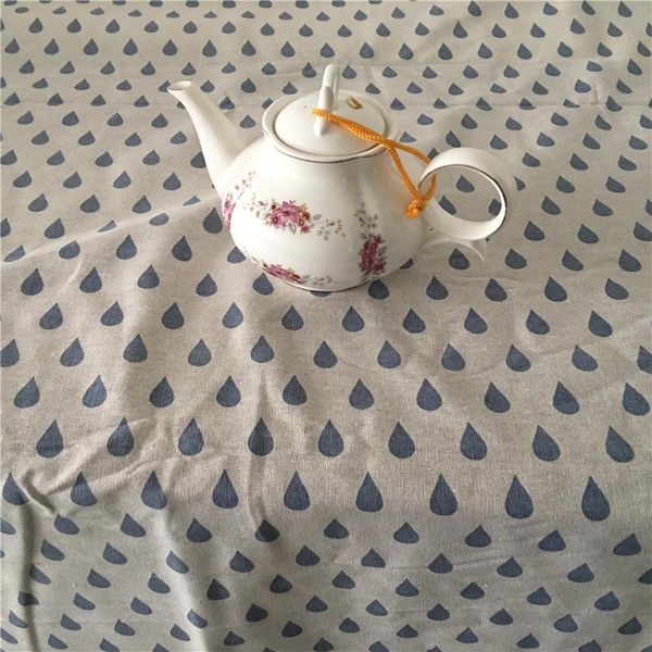 

handmade cotton linen tablecloth cover home deco print water drop 428f table cloth