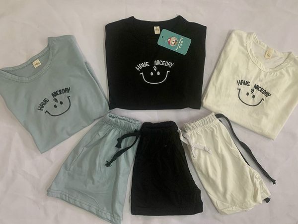 

2021 new infant kids baby boy girl clothes cotton linen t-shirts + shorts pants 2pcs outfits summer newborn clothes set, Blue