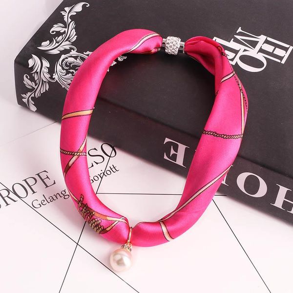 

scarves silk scarf women acrylic pendant necklace gift jewelry style pearl hijab female accessories striped, Blue;gray