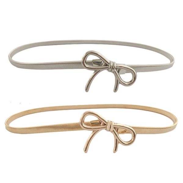 

new women's elastic chain waist chain decorative metal buckle, Silver