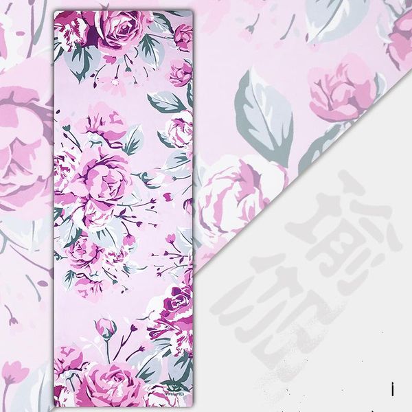 

yoga mats 183cm*61cm*5mm style natural rubber absorb sweat comfortable suede fabric non-slip lose exercise mat