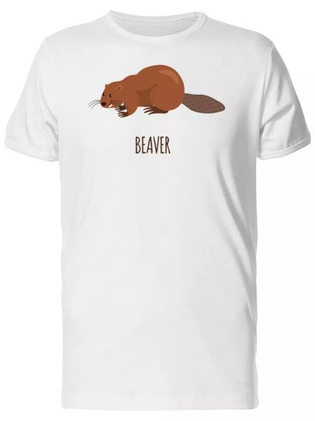 

cute illustration of a beaver men's tee -image by shutterstock, White;black