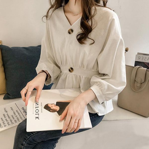 

women's blouses & shirts women blouse spring summer shirt for 2021 autumn long sleeve blusas mujer de moda, White