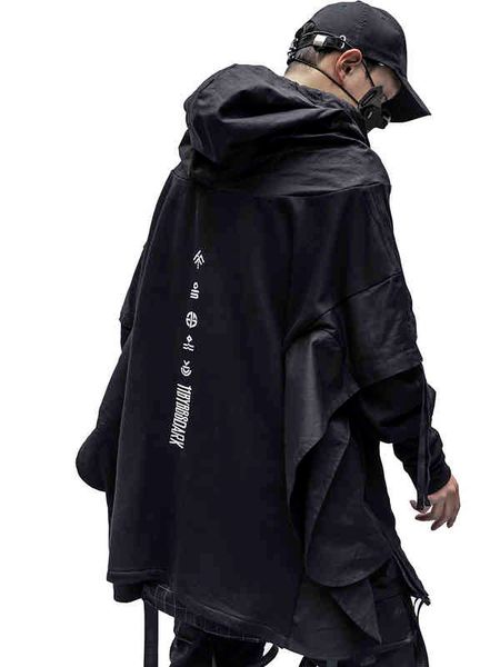 

techwear hoodie men black gothic cosplay japane streetwear clothing