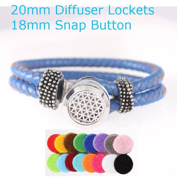 

charm bracelets 5pcs stainless steel lace snap button perfume locket 20mm essential oil diffuser leather bracelet wholesale, Golden;silver